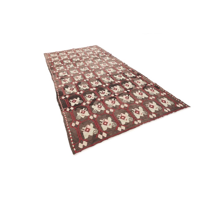 Traditional Vintage Turkish Kilim Rug For Sale - Image 3 of 7