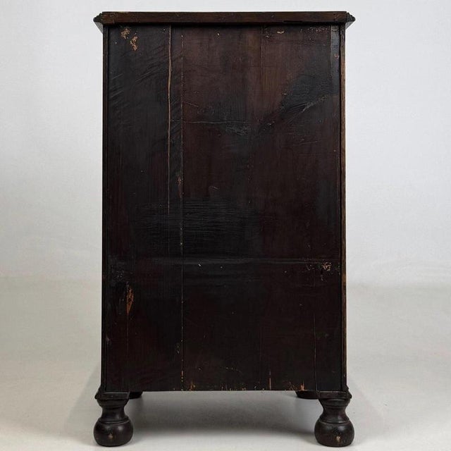 Wood Small Early 20th Century English Edwardian Carved Oak Cabinet, 1890s For Sale - Image 7 of 15