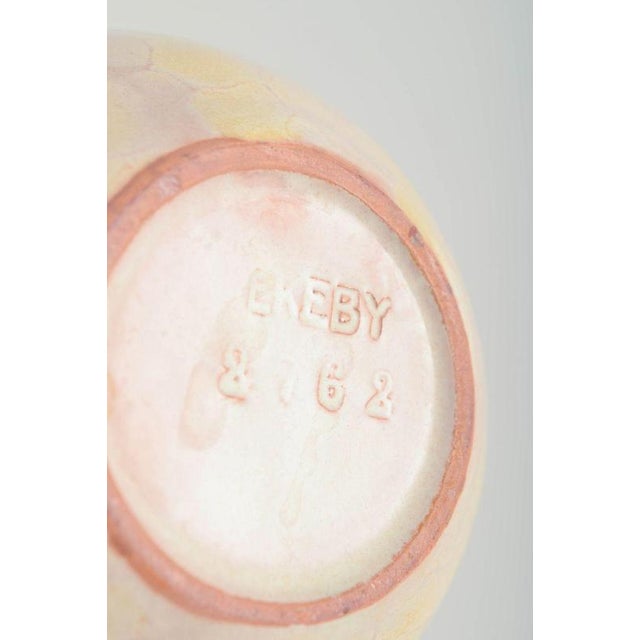 Swedish Vase in Glazed Stoneware with Pale Yellow Crackle Glaze from Ekeby For Sale - Image 4 of 5