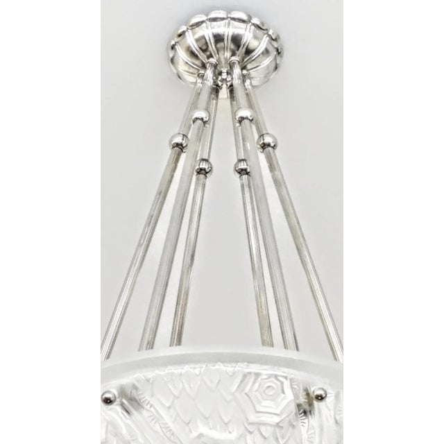 Art Deco French Art Deco Pendant Chandelier by Schneider For Sale - Image 3 of 7