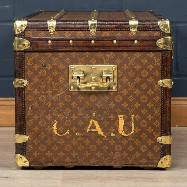 Metal 20th Century Trunk in Monogram Canvas from Louis Vuitton, France, 1900s For Sale - Image 7 of 18