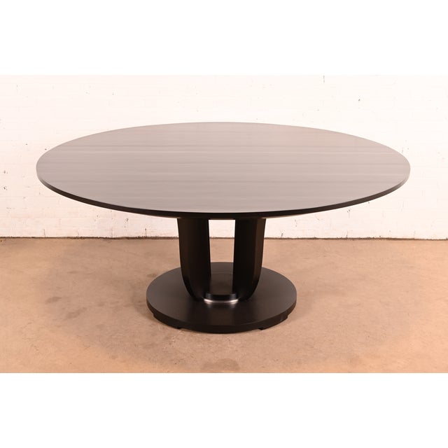 Barbara Barry for Baker Furniture Modern Art Deco Mahogany Pedestal Dining Table, Newly Refinished For Sale - Image 10 of 10