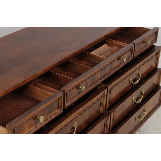 Wood Henredon Villa Borghese 9 Drawer Walnut Dresser For Sale - Image 7 of 17