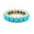 Contemporary 14k Gold Persian Turquoise Eternity Band With Diamond Accent, Size 7.5 For Sale - Image 3 of 7