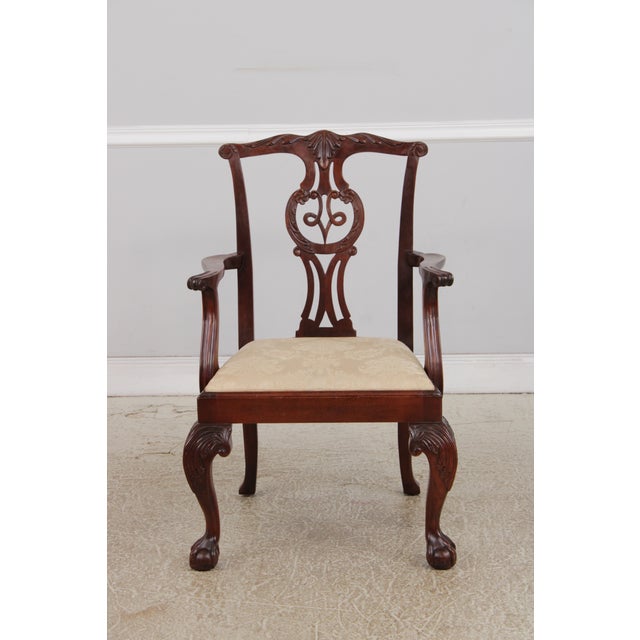 Chippendale Set of 8 Baker Chippendale Mahogany Dining Room Chairs For Sale - Image 3 of 18