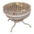 Franco Albini Style Weathered Gray Fish Basket Wicker Rattan Bamboo Glass Top Table For Sale