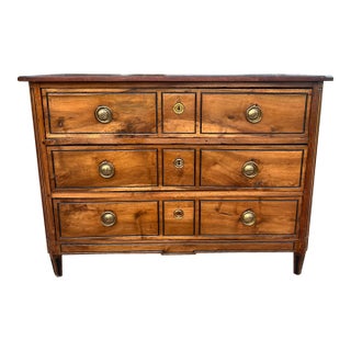 French 19th Century Louis XVI Solid Walnut Chest of Drawers For Sale