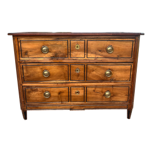 French 19th Century Louis XVI Solid Walnut Chest of Drawers