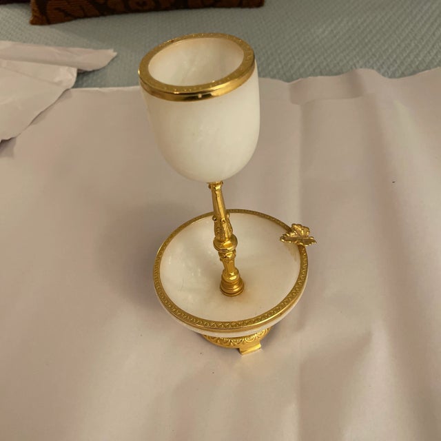 Metal Vintage Hollywood Regency Cigarette Holder & Ashtray For Sale - Image 7 of 7