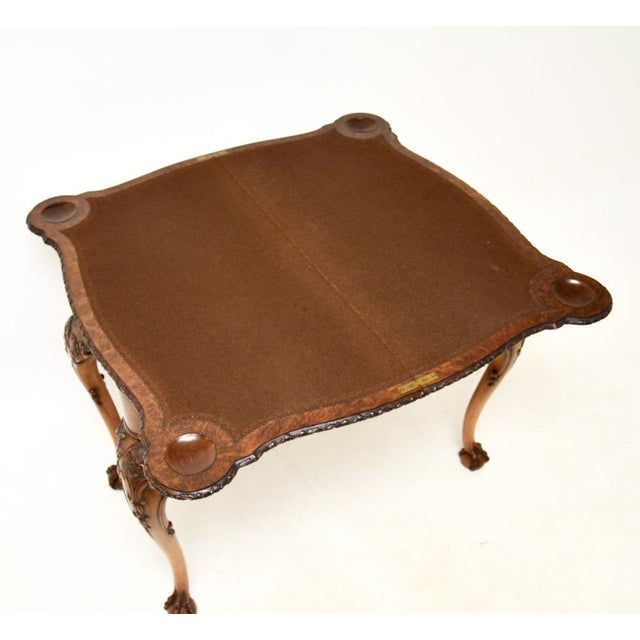 Brown Burr Walnut Card Table, 1900s For Sale - Image 8 of 18
