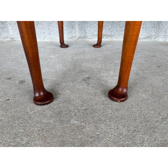 Brown Vintage Porringer Top Cherry Side Tables - A Pair For Sale - Image 8 of 11