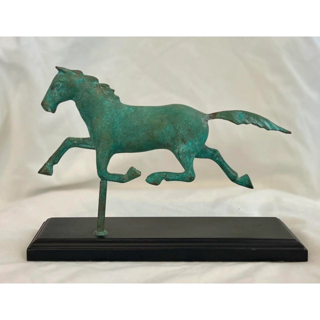 Patinated Bronze Trotting Horse Statue For Sale - Image 4 of 4