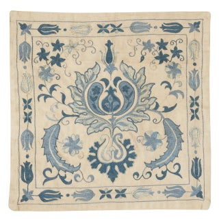 20"x20" 100% Silk Cushion Cover. Embroidered Lace Pillow. New Toss Pillow For Sale