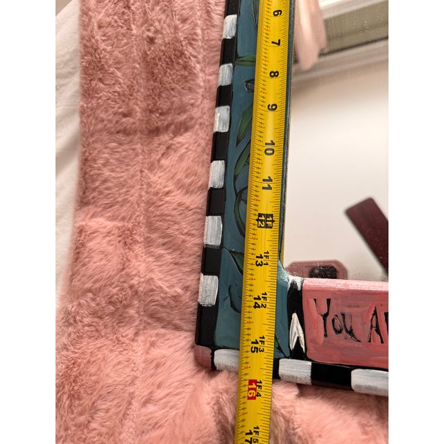 Late 20th Century Beautiful Painted Artisan Mirror by Sticks by Sarah Grant, 1997, "You Are a Star" For Sale - Image 5 of 10