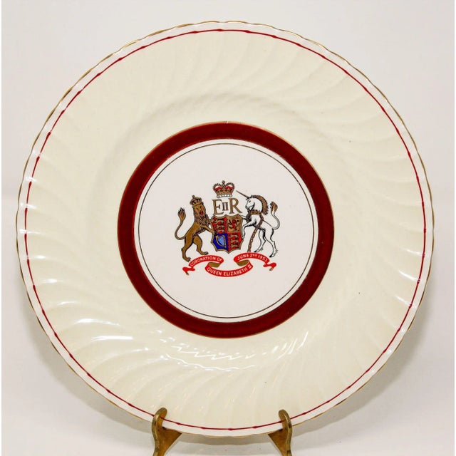 Victorian Coronation Plate Queen Elizabeth II June 2nd 1953 Burleigh Ware Burslem England For Sale - Image 3 of 13