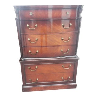 1940s Carlton House Mahogany Chest on Chest of Drawers For Sale