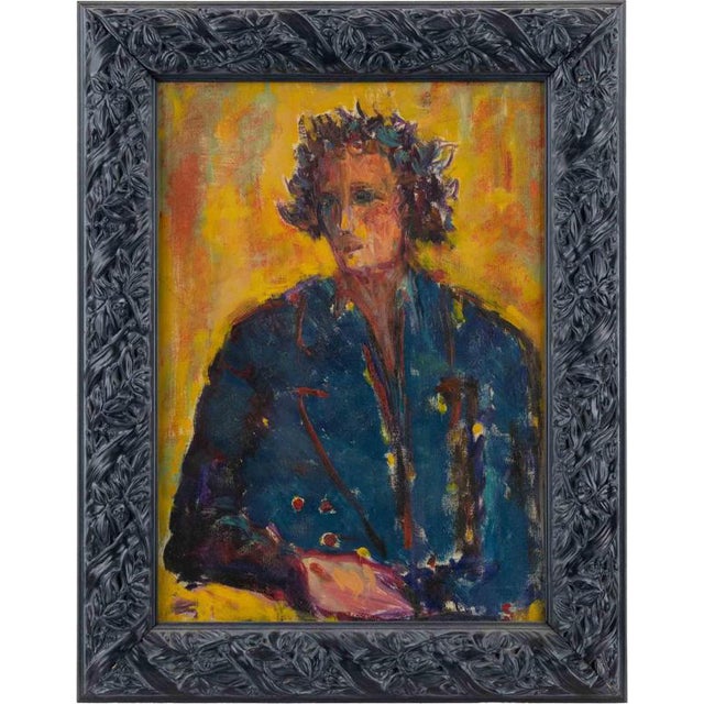 Sirio Pellegrini, Portrait, 1960s, Oil on Cardboard, Framed For Sale