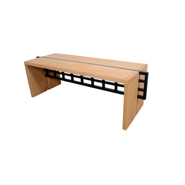 Prairie Style Mission Mid Century Modern Maple Coffee Table Bench For Sale