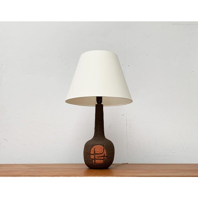 Mid-Century Modern Brutalist Danish Studio Pottery Table Lamp, 1979 For Sale - Image 3 of 18