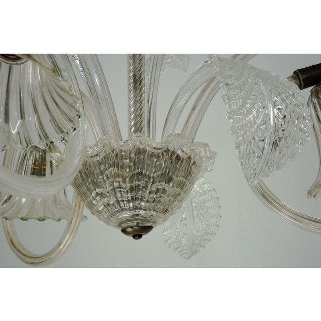 Art Deco Murano Glass Three-Arm Chandelier, Italy, 1940s For Sale - Image 14 of 15