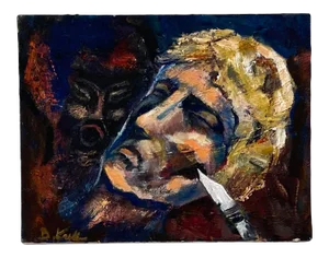 Oil on Canvas of a Head, Mid Century