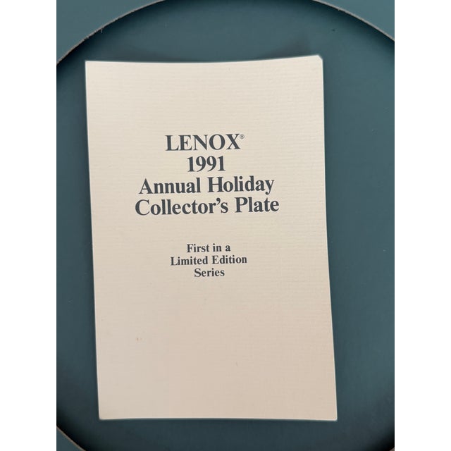 Red Lenox 1991 Holiday Christmas Serving Plate First Limited Edition For Sale - Image 8 of 10
