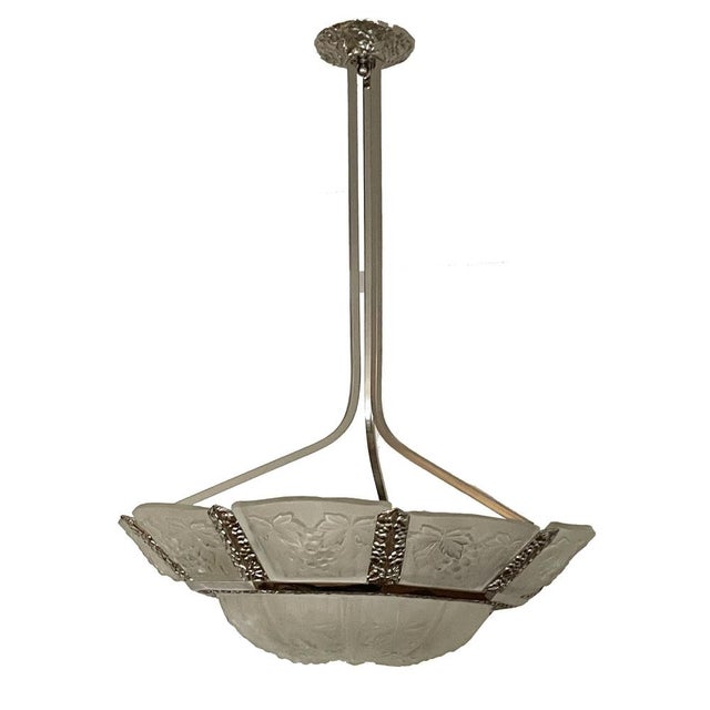 Art Deco Noverdy Ceiling Lamp, 1930, in Very Good conditions. Designed 1920 to 1949 This piece has an attribution mark, I...