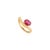 Modern Handmade 1.14 Ct Oval Cut Natural Ruby Wave Solitaire Ring in 14k Gold Size 5.5 For Sale - Image 3 of 13