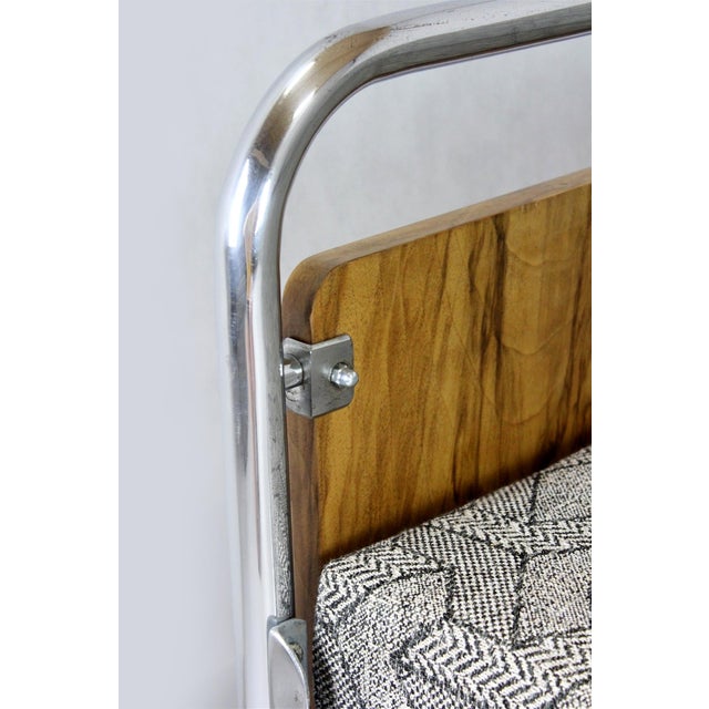 Bauhaus Tubular Steel and Chrome Sofa, Czechoslovakia, 1940s For Sale - Image 9 of 18