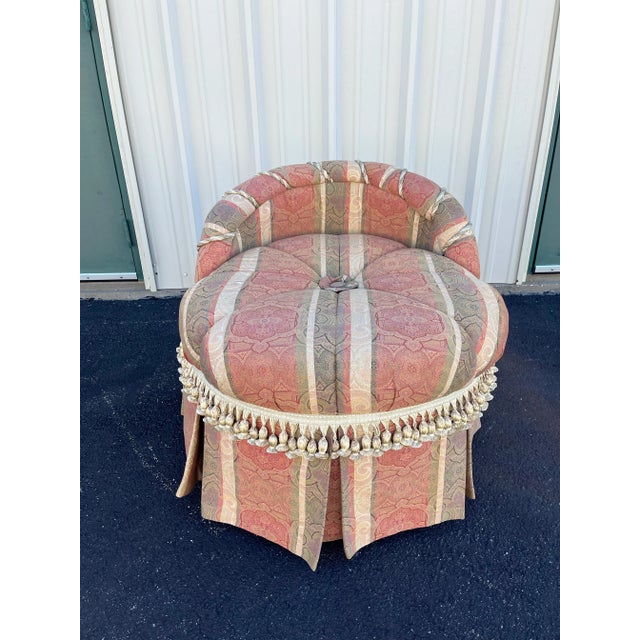 Vintage French Bedroom Chair or Changing Pouf With Pleated Skirt For Sale - Image 12 of 12