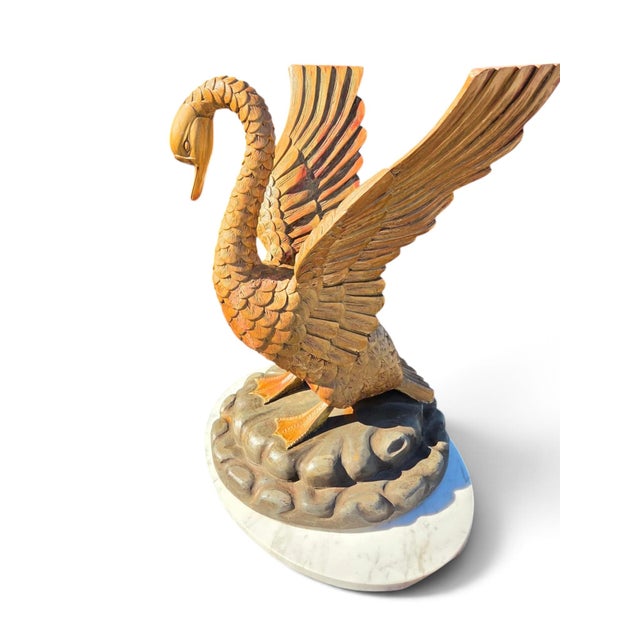 19th Century Handmade Italian, Beautiful Swan Center Table Decor. For Sale - Image 5 of 18