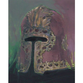 Alla Veniziana by Elena Burykina | Oil on panel Painting of an ornate helmet For Sale