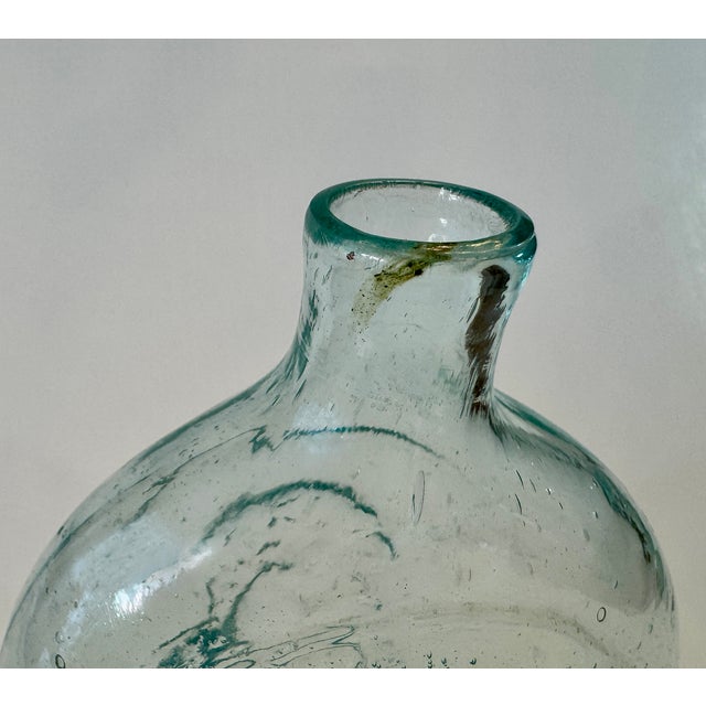 Glass Antique Americana Aqua Glass Flask George Washington Zachary Taylor Circa 1848 For Sale - Image 7 of 12