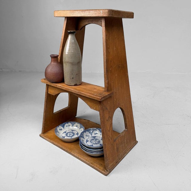 Brown Vintage Japanese Wooden Fumidai Step Stool, 1950-1960 For Sale - Image 8 of 10