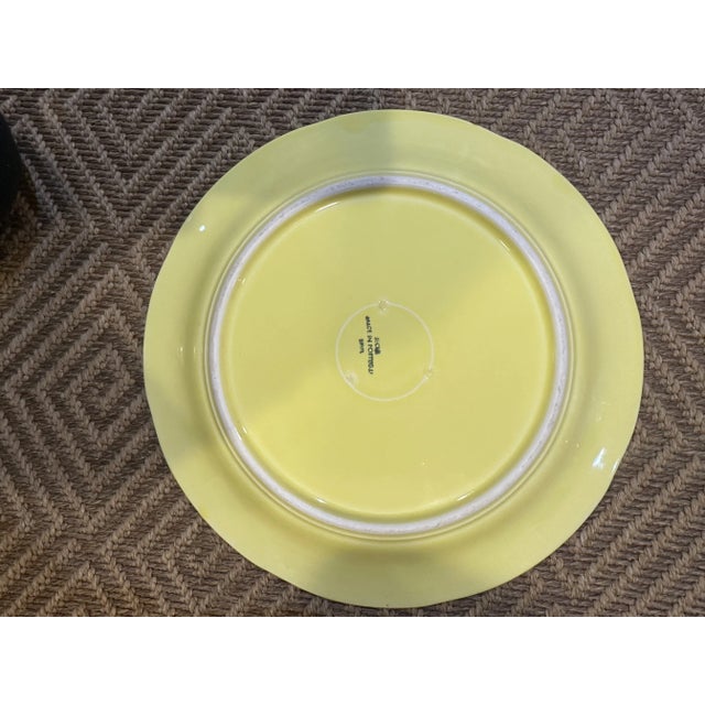 Ceramic 1950s Vintage Selca Yellow Majolica Cabbage Plate Set- 42 Pieces For Sale - Image 7 of 12