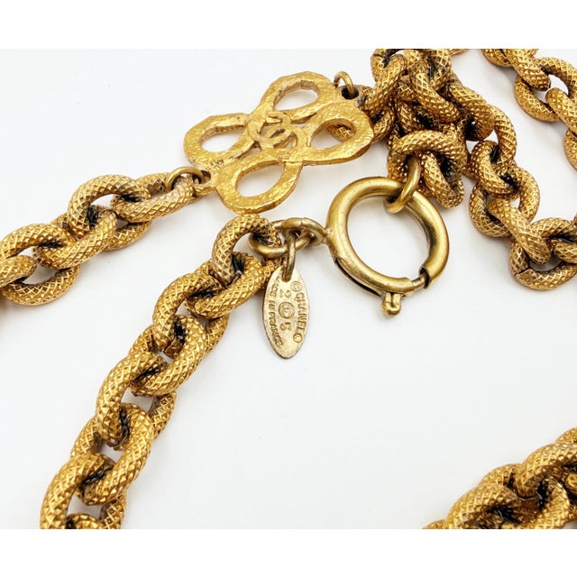 Chanel Vintage Gold Plated CC Filigree Pendant Spear Dangle Long Necklace For Sale In Los Angeles - Image 6 of 6