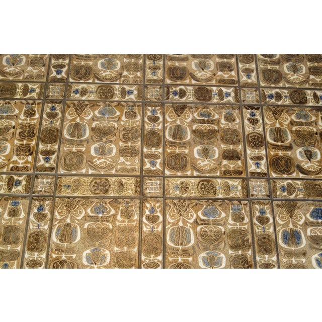 1960s Coffee Table in Rosewood and Baca Faience Tiles by Severin Hansen for Royal Copenhagen, 1960s For Sale - Image 5 of 13