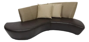 Attributed to Vladimir Kagan Bilboa Sofa in Silk and Leather