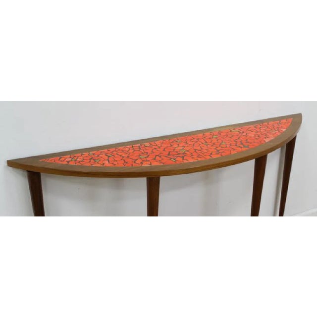 Sculpture Materials Mid Century Modern Mosaic Top Console Table, C. 1960’s For Sale - Image 7 of 12