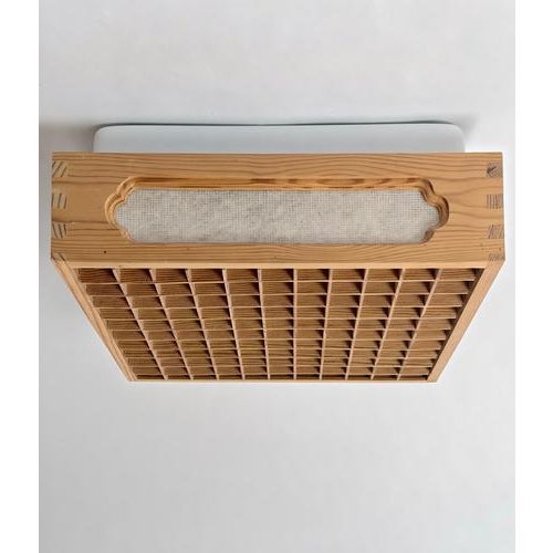 Swedish Pine and Textile Flush Mount by Alda, 1970s For Sale - Image 3 of 15