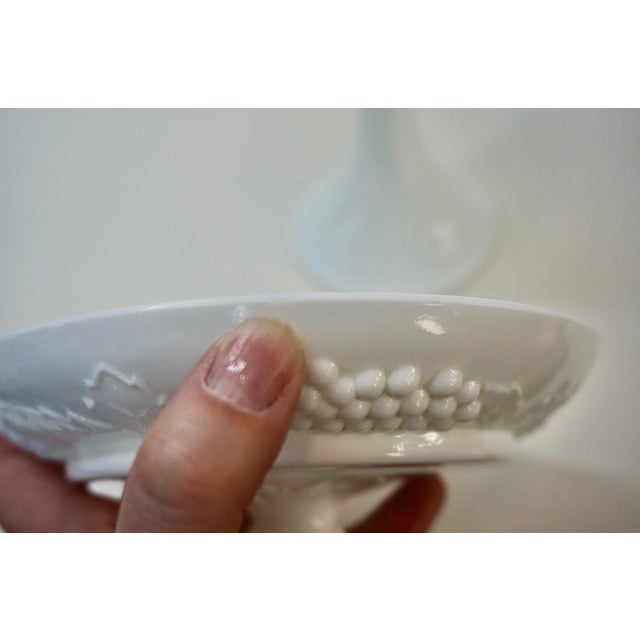 Mid 20th Century Vintage Westmoreland Milk Glass "Paneled Grape" Large Footed Compote For Sale - Image 5 of 7