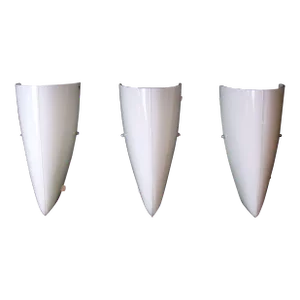 VeArt by Artemide, Hand Crafted White Murano Sconces, Signed - Set of 3