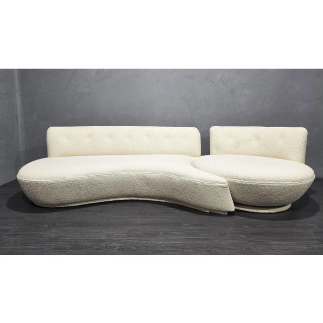 Mid 20th Century Mid 20th Century Sofa and Swivel Chair, Attributed to Vladimir Kagan For Sale - Image 5 of 10