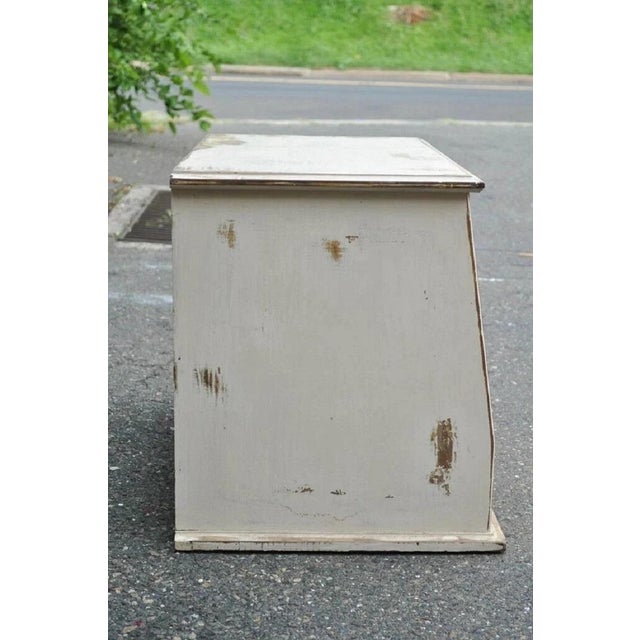 Antique French Country Distress Painted Sewing Thread Spool Chest Cabinet For Sale - Image 11 of 12