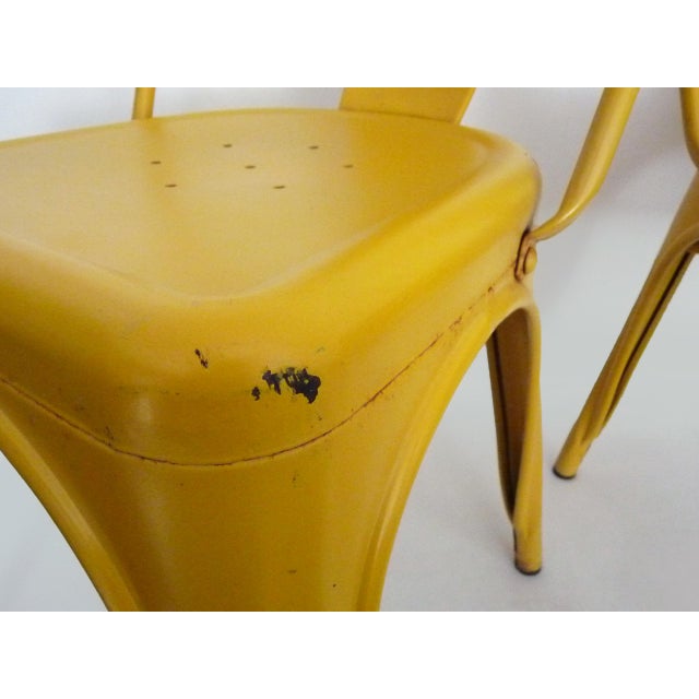 1970s Tolix Chairs in Yellow Metal by Xavier Pauchard, 1970s, Set of 2 For Sale - Image 5 of 11