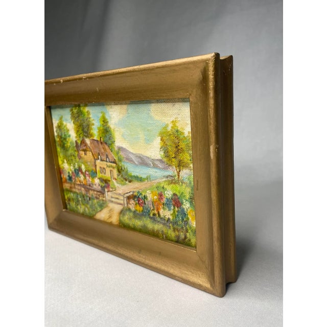 English Traditiona Impressionist Landscape Framed Original Oil Painting For Sale In Houston - Image 6 of 12
