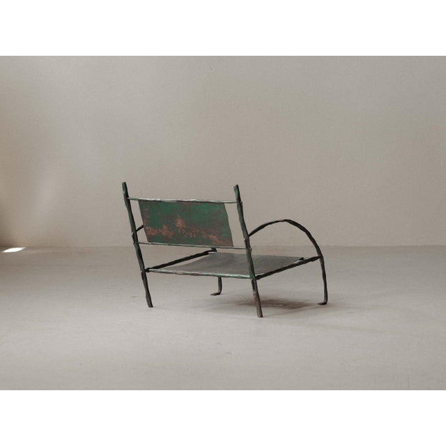 Handcrafted Hammered Wrought Iron Lounge Chair, France, 1960s For Sale - Image 18 of 18