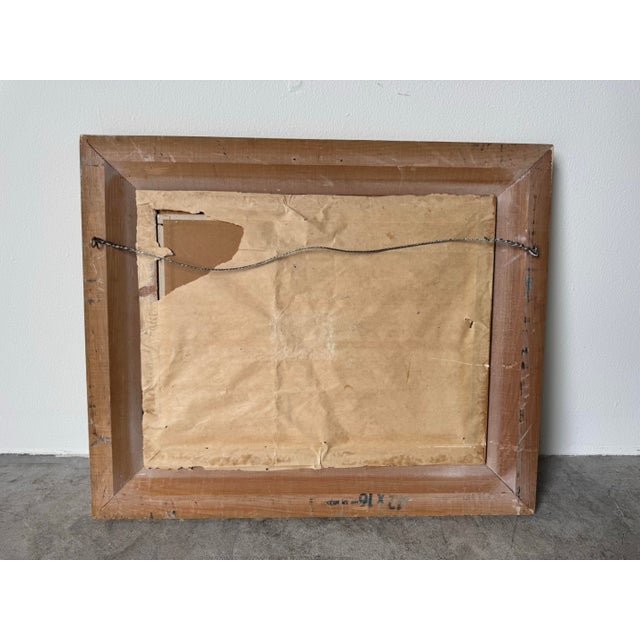 1970’s Vintage Margi Konzen Impressionist Ocean Landscape Oil on Board Painting, Framed For Sale - Image 11 of 11