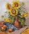 Bernhard Templin, Autumn Still Life with Sunflowers, 1920s, Tempera Painting on Canvas, Framed For Sale - Image 14 of 14
