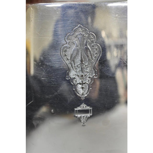 Antique Community Silver Plated Art Deco Birds of Paradise Tea Service Set 3 PCS For Sale - Image 17 of 18
